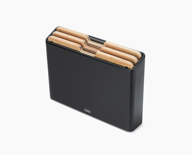Folio™ Steel 3-Piece Bamboo Chopping Board Set With Black Stainless-Steel Case