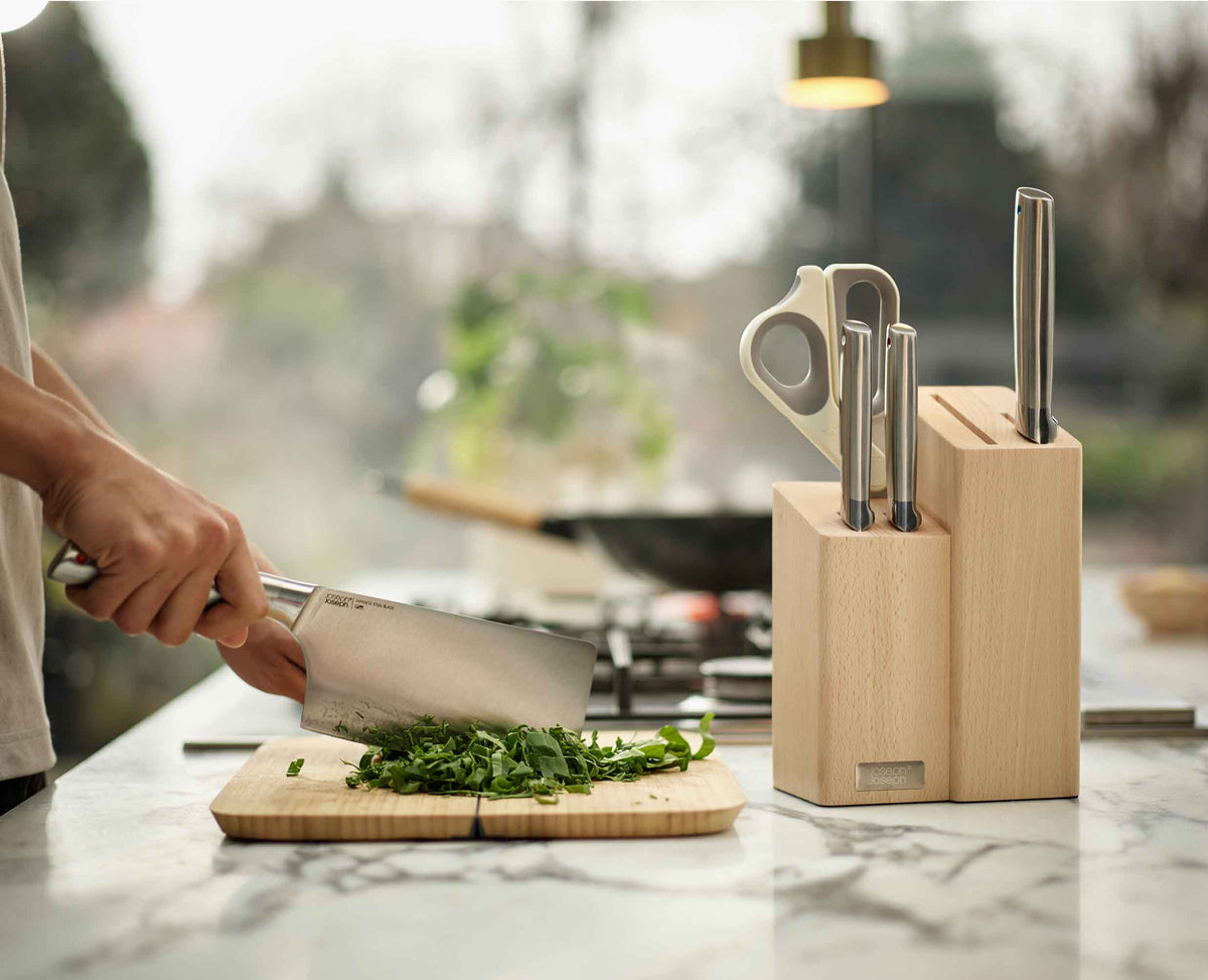 Elevate™ Fusion 5-piece Knife &amp; Scissor Set with Beechwood Block - 10577 - Image 3