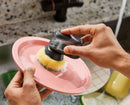 SinkTech™ Compact Soap Dispensing Washing-Up Brush with Steel Stand &amp; Extra Heads