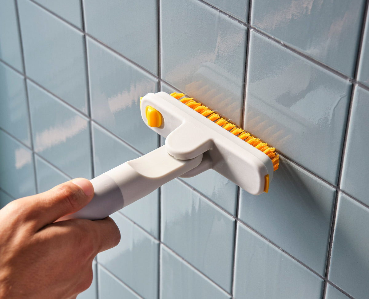 CleanTech™ 2-in-1 Tile Scrubber Tool with Extension Pole