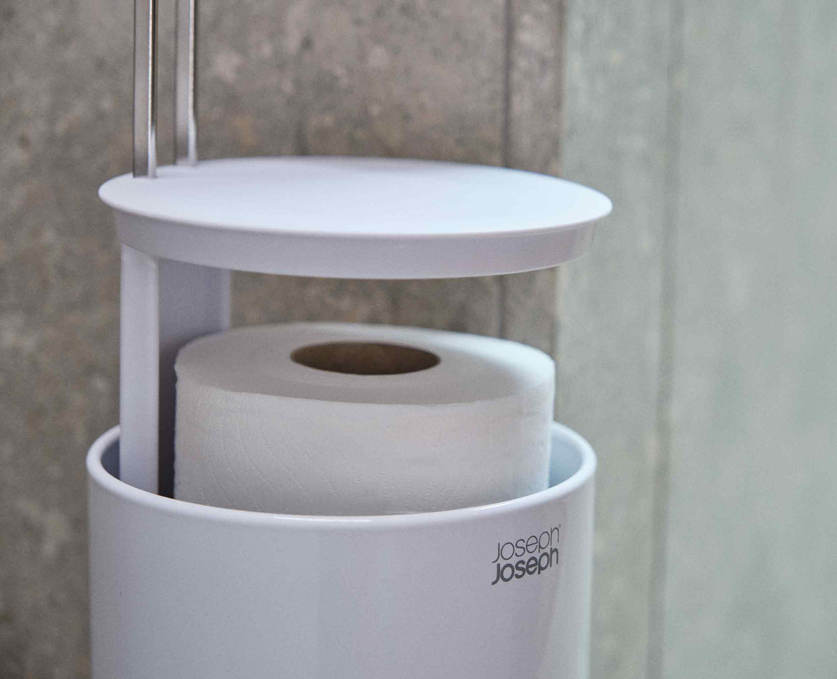 EasyStore™ Gloss White Concealed Toilet Roll Holder