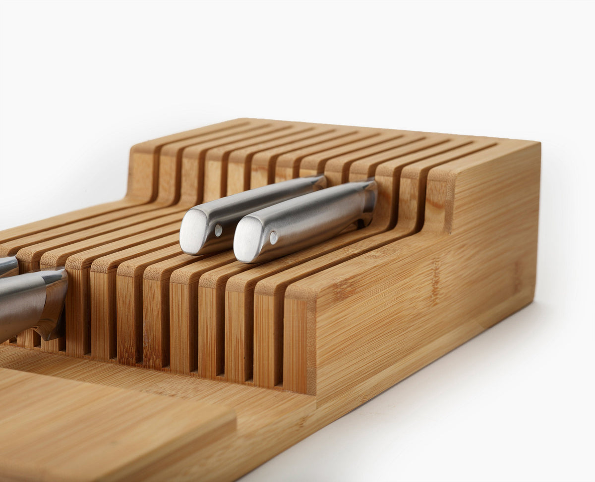 2-piece DrawerStore™ Bamboo Large Cutlery &amp; Knife Organiser Set