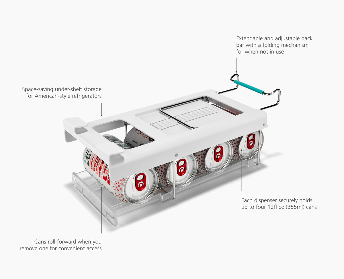 FridgeStore™ Under-Shelf Collapsible Can Dispenser
