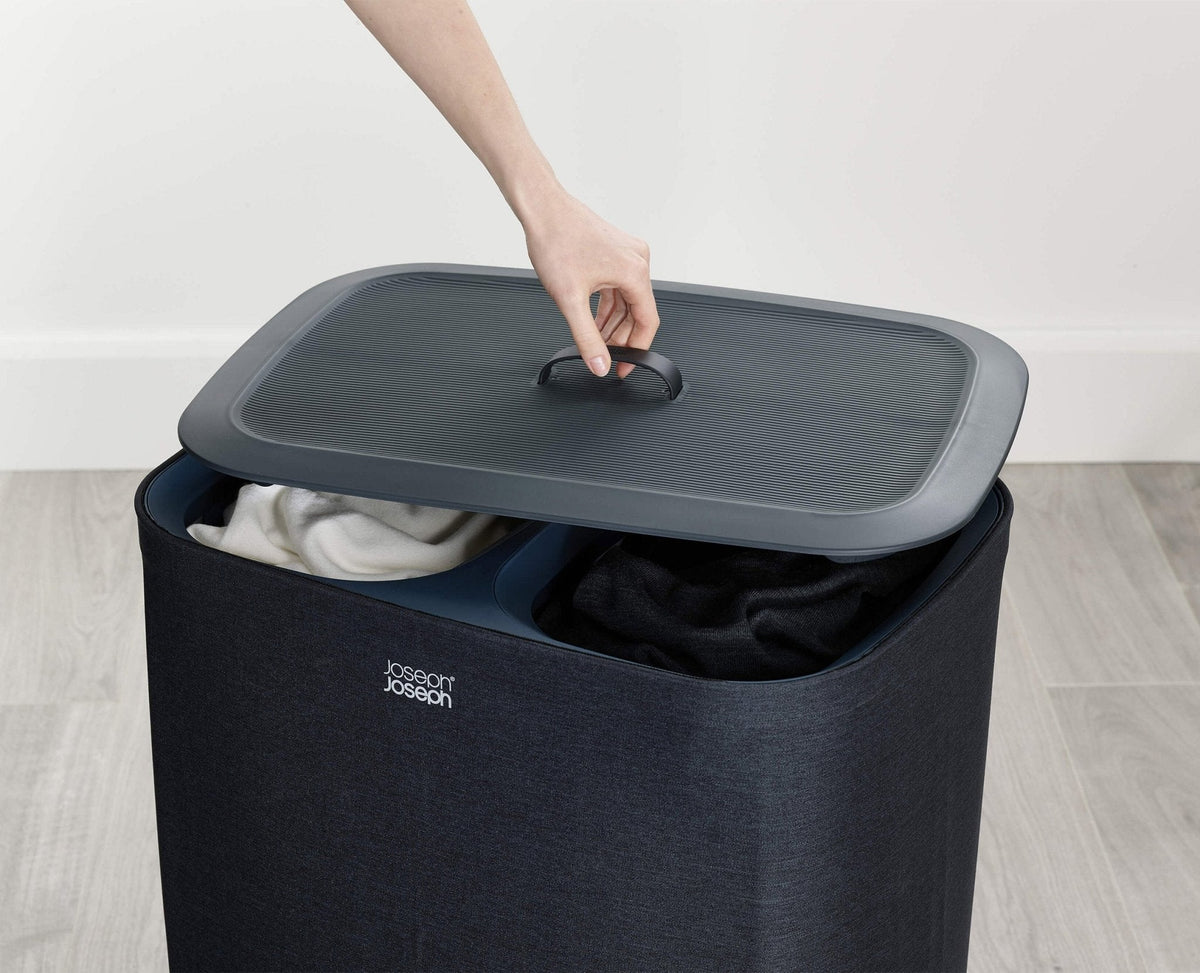 2-piece Black Tota 90L &amp; Hold-All Laundry Basket Set