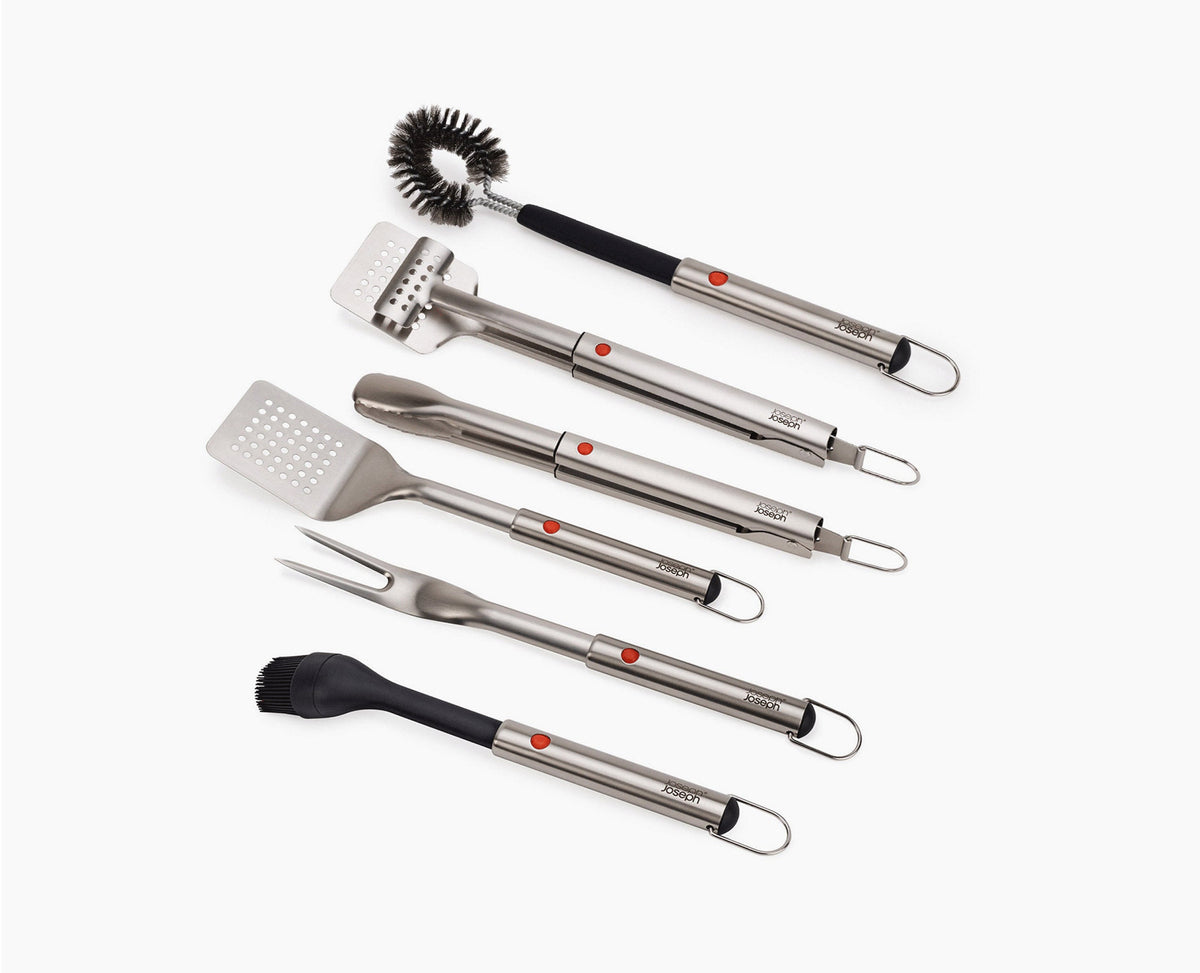 6-piece GrillOut™ BBQ Utensil Set with Extending Handles