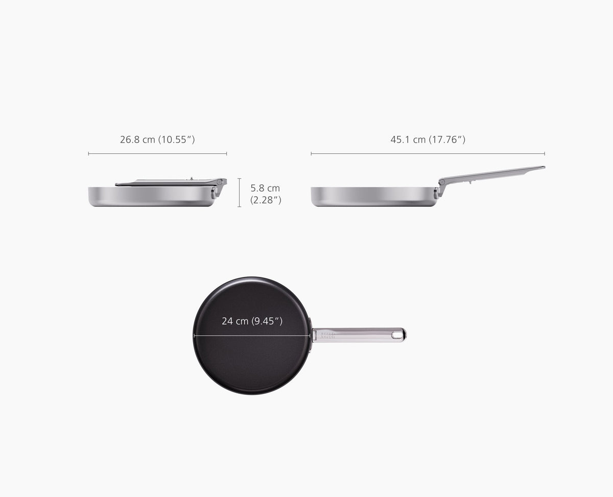 Space Steel Folding Handle Non-Stick 24cm Frying Pan