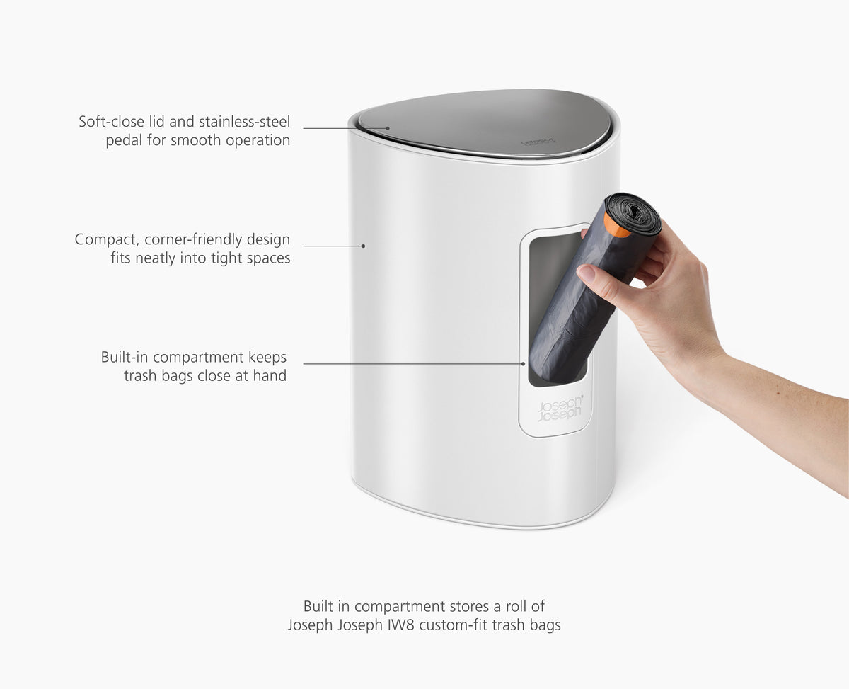 EasyStore™ 5L Gloss White Bathroom Bin Starter Set