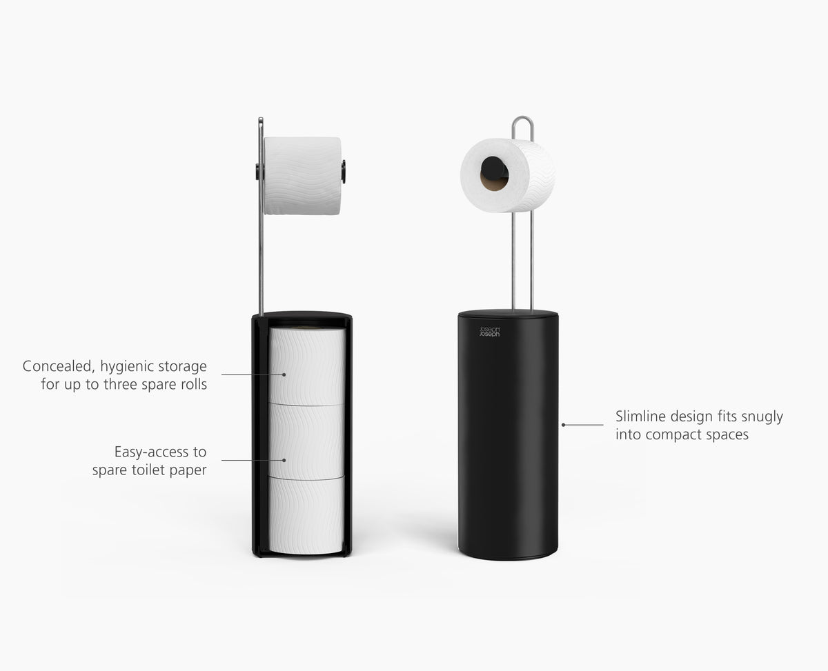EasyStore™ Matt Black Concealed Toilet Roll Holder